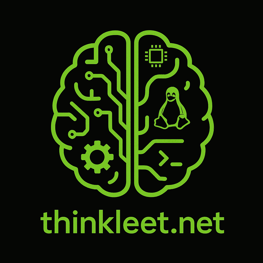 thinkleet.net logo, a brain drawn as a printed circuit board