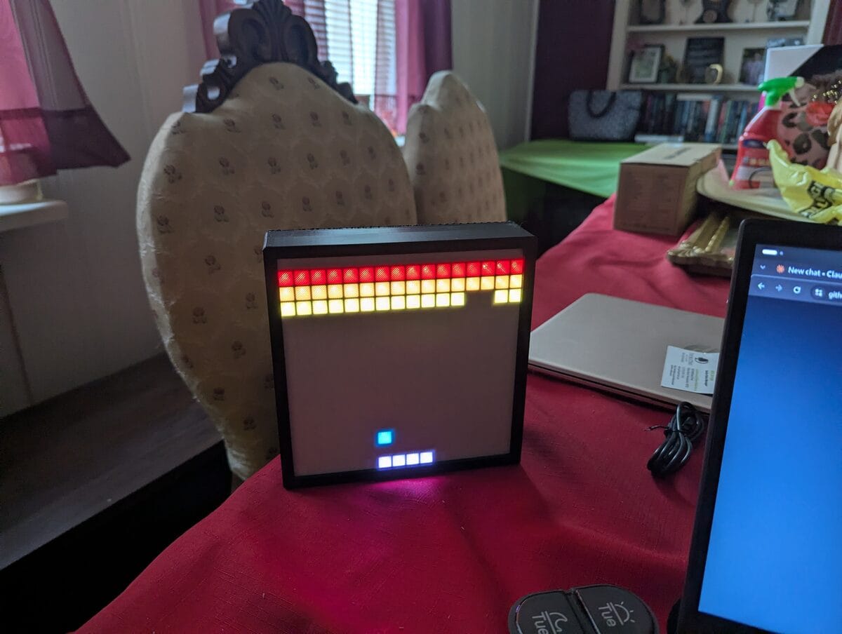 Breakout running on the 16x16 WS2812B LED matrix panel
